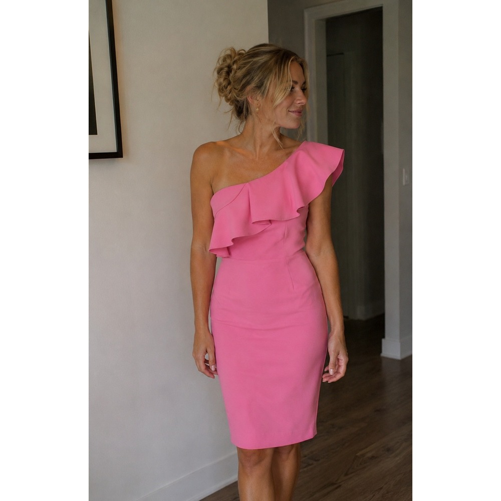 LIKELY Driggs One Shoulder Ruffle Sheath Dress